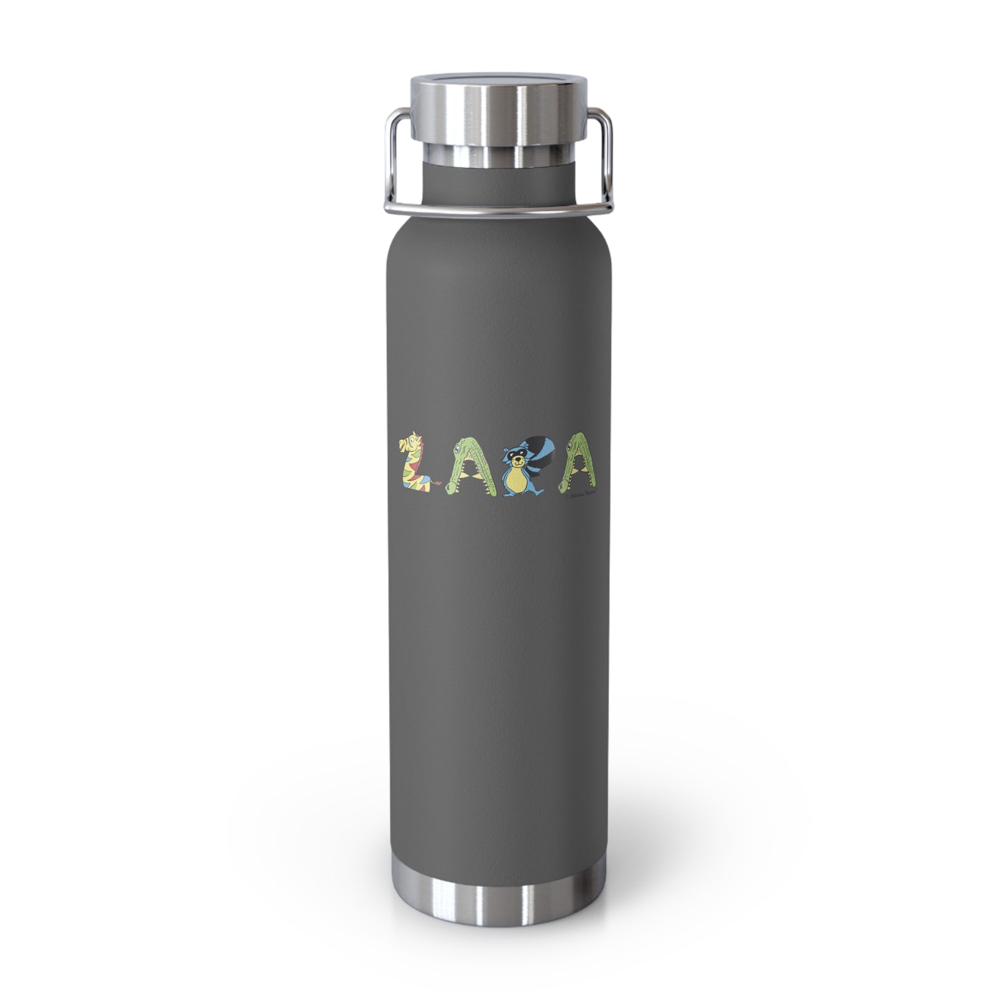 Personalized Name Copper Vacuum Insulated Bottle, 22oz - Animal Alphabet - Childhood Treasures